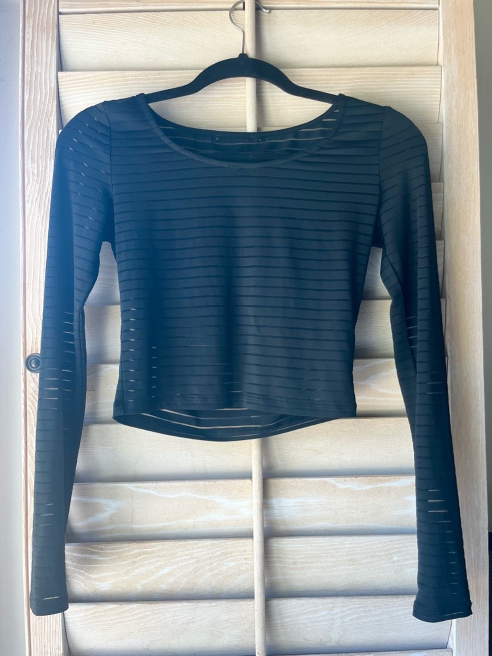 Vintage 90s Y2K Black Devore Mesh Top